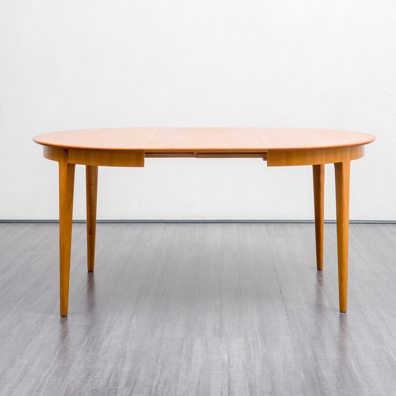 Vintage round dining table in cherrywood by Alma, 1960s