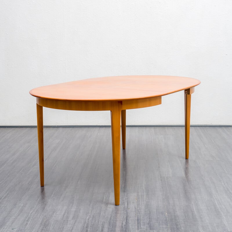 Vintage round dining table in cherrywood by Alma, 1960s