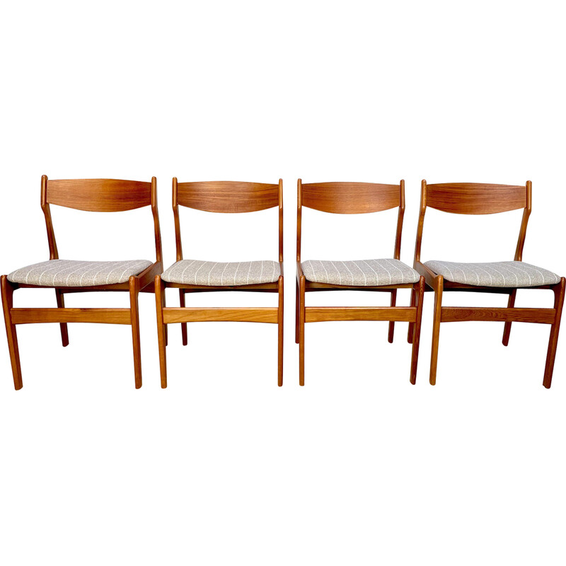 Ensemble de 4 chaises vintage danois en teck par Erik Buch pour O.d. Møbler, 1960