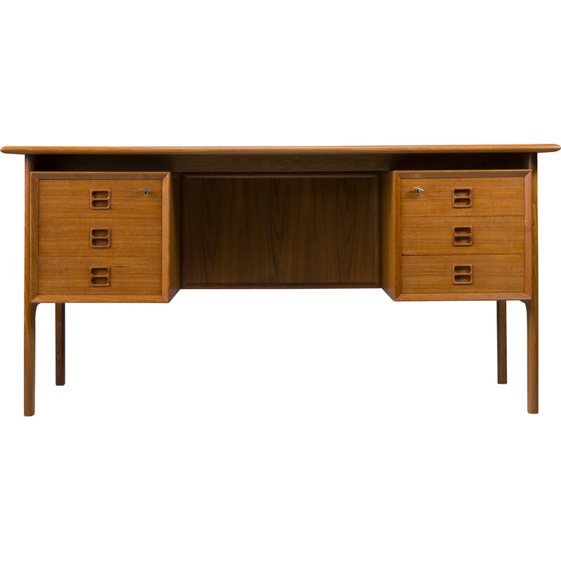 Mid century double sided teak desk by Brouer Møbelfabrik for Arne Vodder, Denmark 1960s