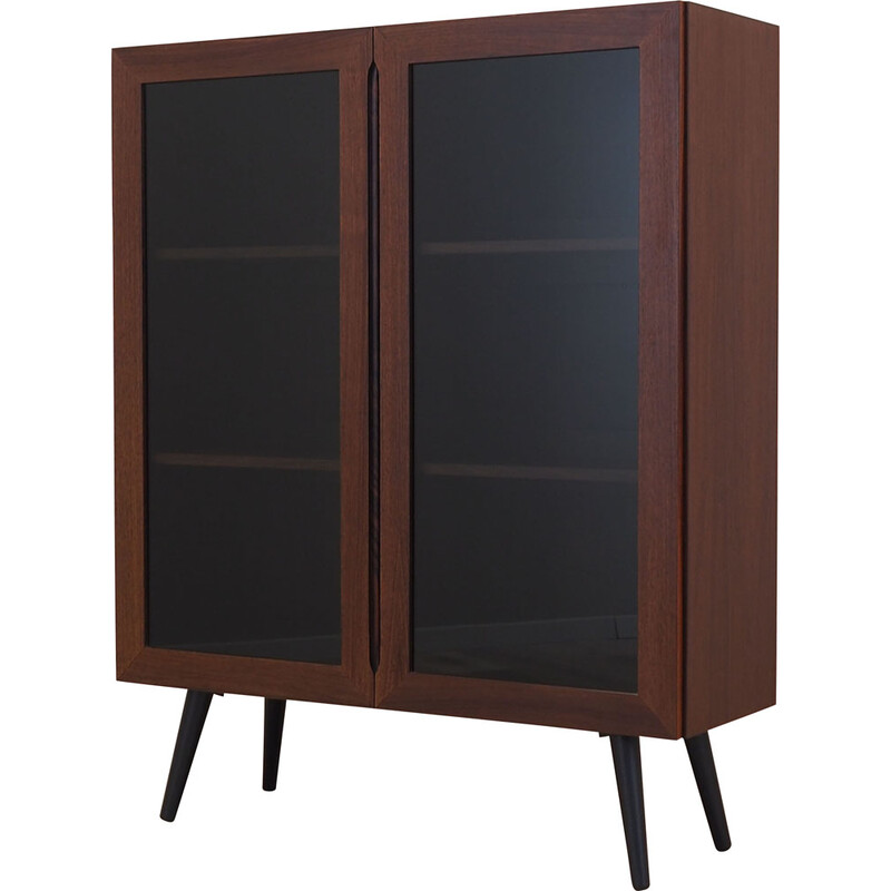 Vintage mahogany display cabinet, Denmark 1970s