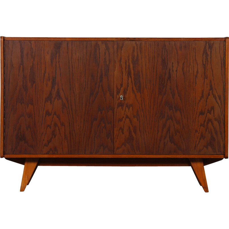 Vintage dark oakwood chest of drawers model U-450 by Jiri Jiroutek, Czech Republic 1960