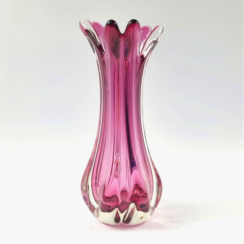 Vase vintage en verre de Murano par Fratelli Toso, Italie 1960