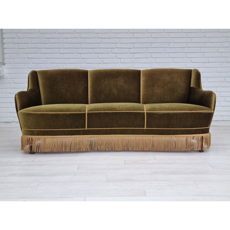 Dänisches Vintage-Sofa aus Samt, 1960