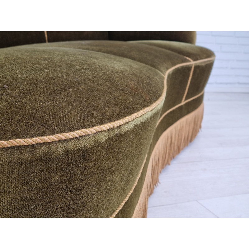 Vintage danish sofa in velvet, 1960