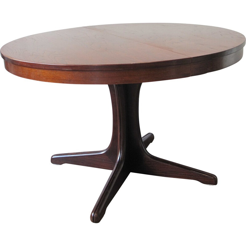 Round extendable dining table with central Foot - 1970s