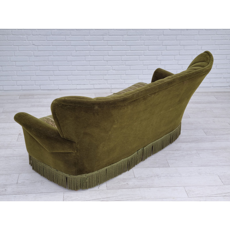 Vintage danish velvet sofa, 1960