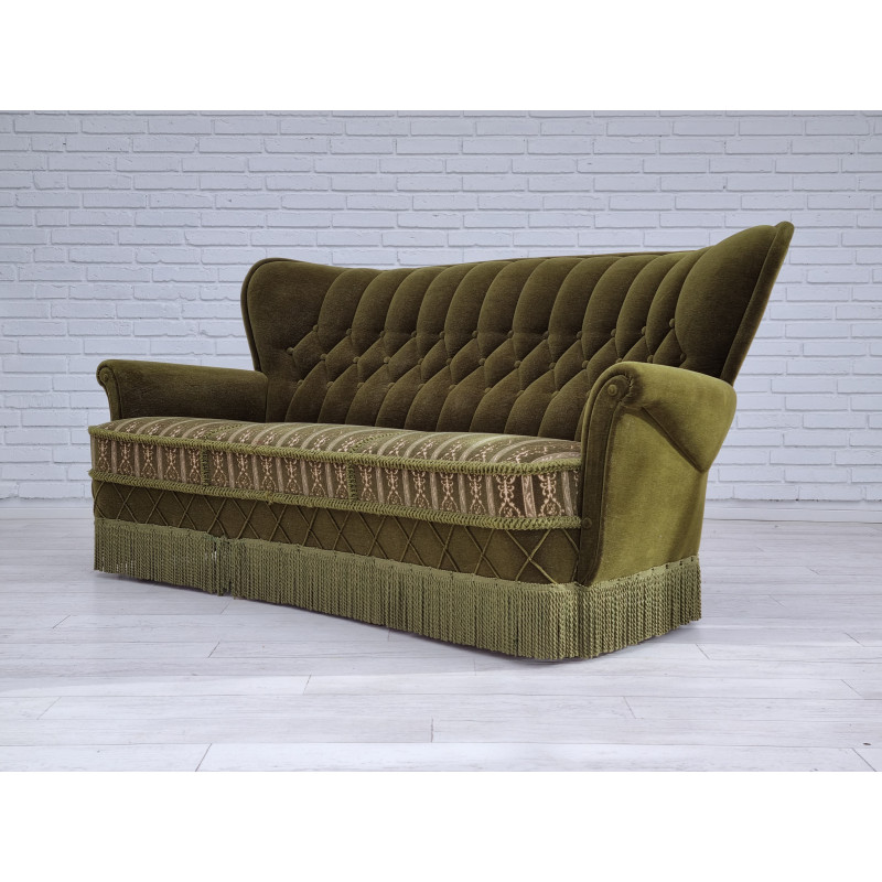 Vintage sofá de veludo dinamarquês, 1960