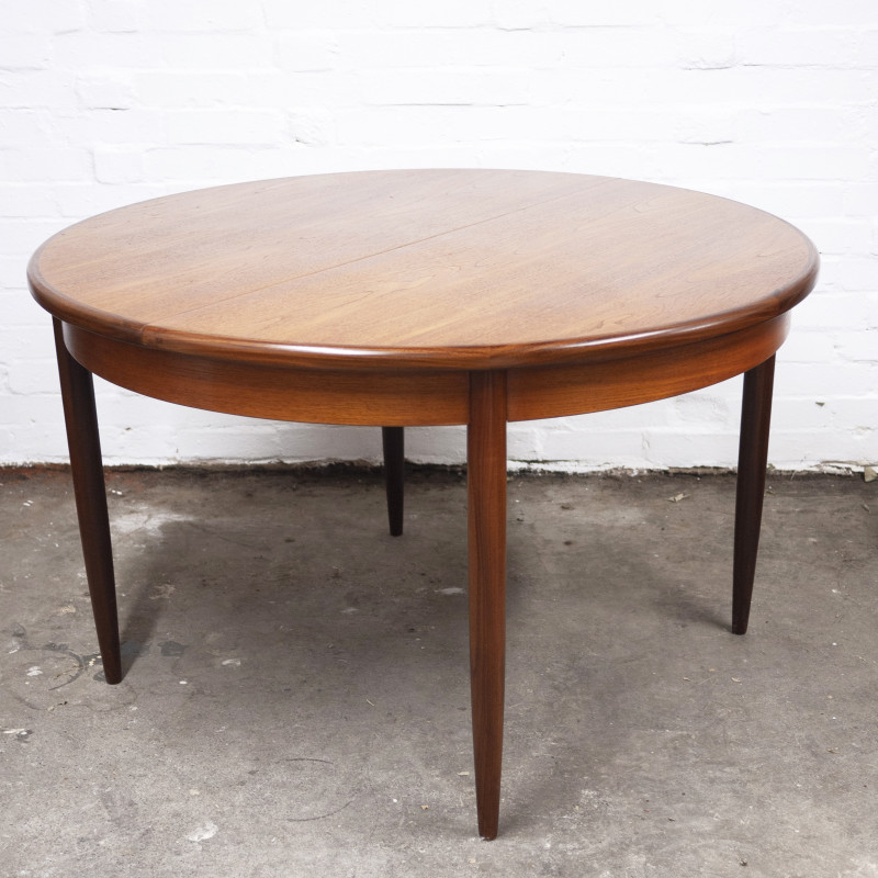 Vintage round extending teak dining table by G-Plan, U.K 1960s