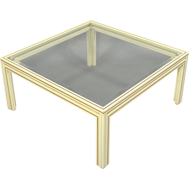 Coffee table in aluminium and glass, Pierre VANDEL - 1970s