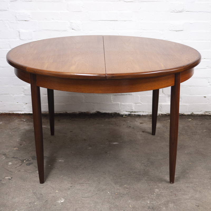 Vintage round extending teak dining table by G-Plan, U.K 1960s