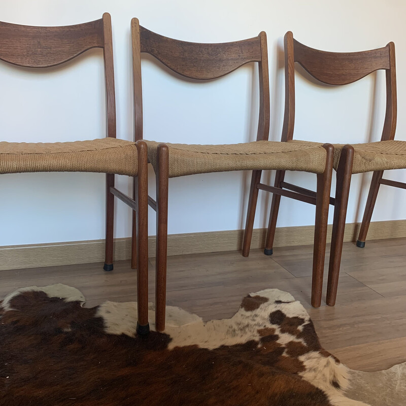 Set of 4 vintage chairs by Arne Wahl Iversen for Glyngøre Stolefabrik, 1960