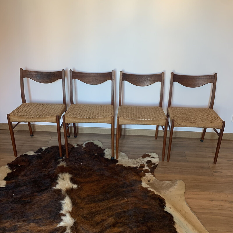 Set of 4 vintage chairs by Arne Wahl Iversen for Glyngøre Stolefabrik, 1960