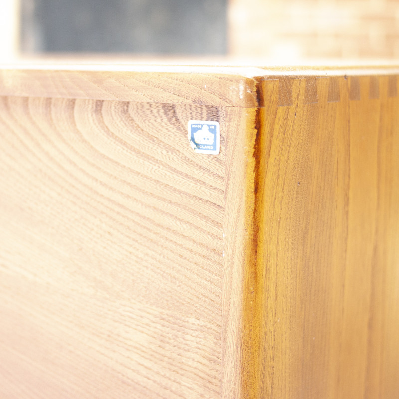 Table console vintage en hêtre et bois d'orme par Ercol, U.K. 1960