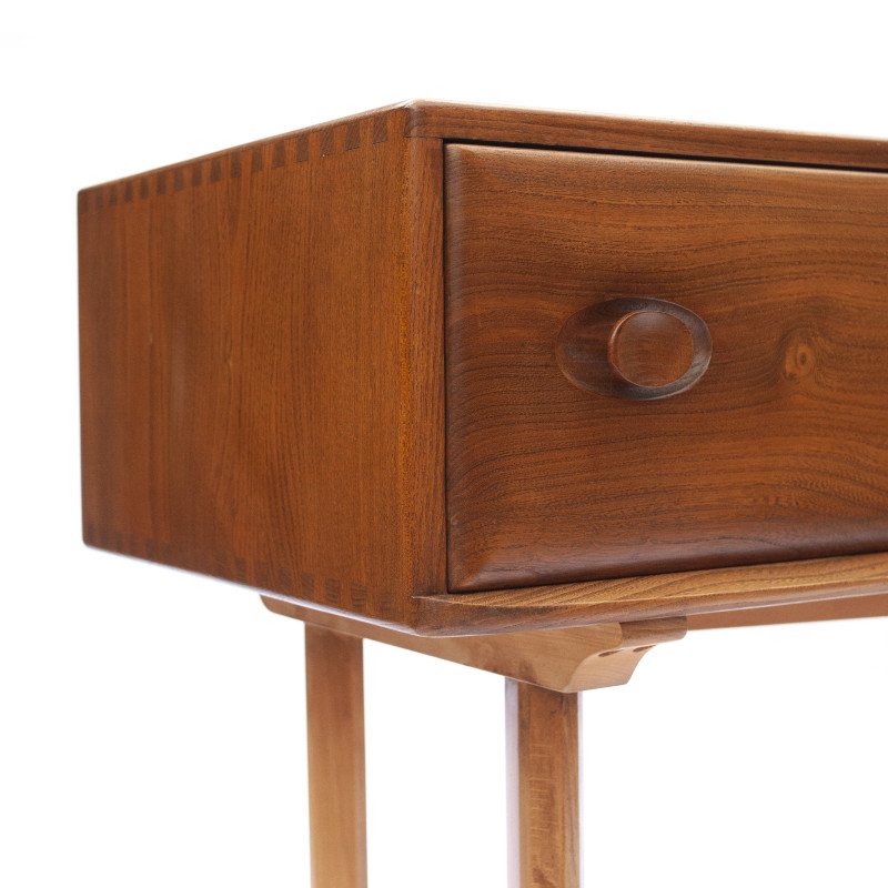 Table console vintage en hêtre et bois d'orme par Ercol, U.K. 1960