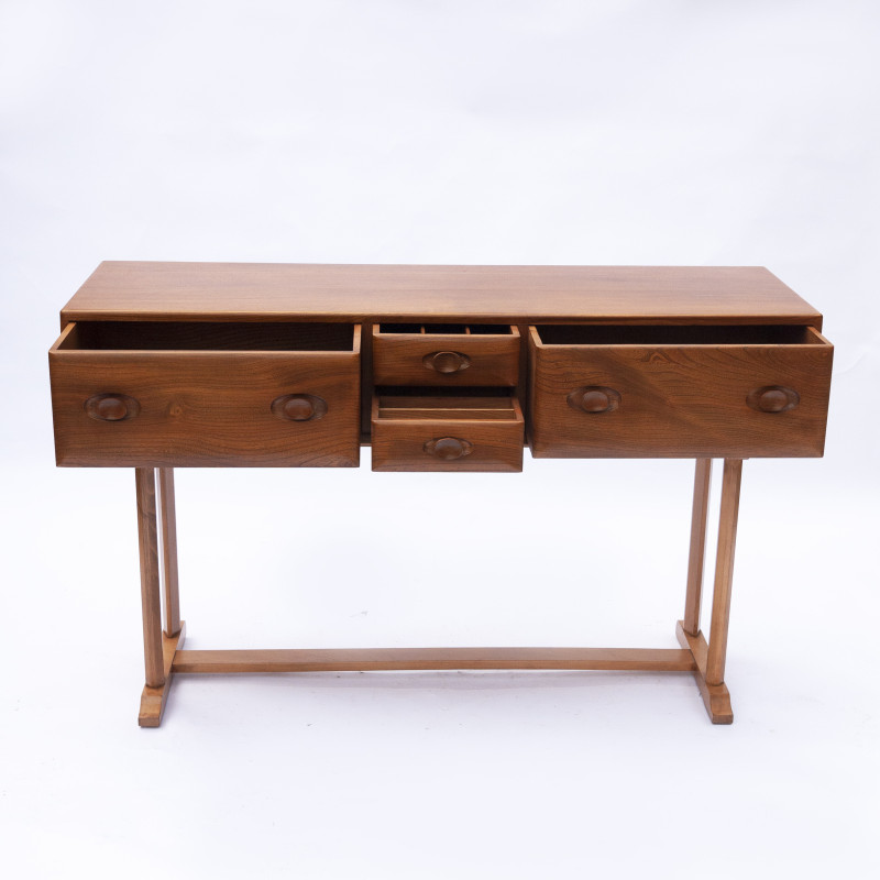 Consola vintage de haya y madera de olmo de Ercol, Reino Unido, 1960