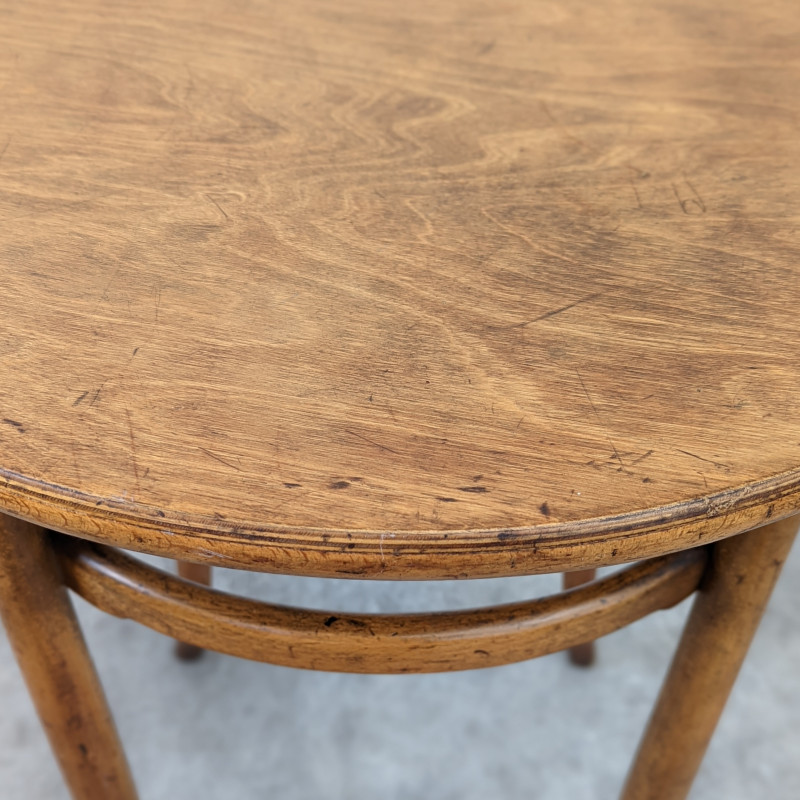 Table d'appoint vintage en bois courbé par Fischel, Tchécoslovaquie 1920