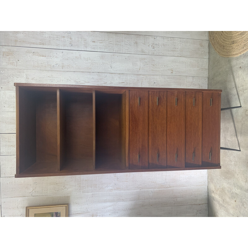 Vintage wooden shelf with 5 drawers, 1960