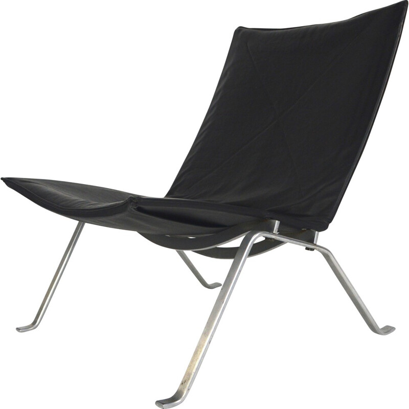 E. Kold Christensen "PK22" black easy chair, Poul KJAERHOLM - 1950s