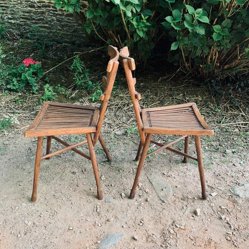 Paar Vintage-Gartenstühle