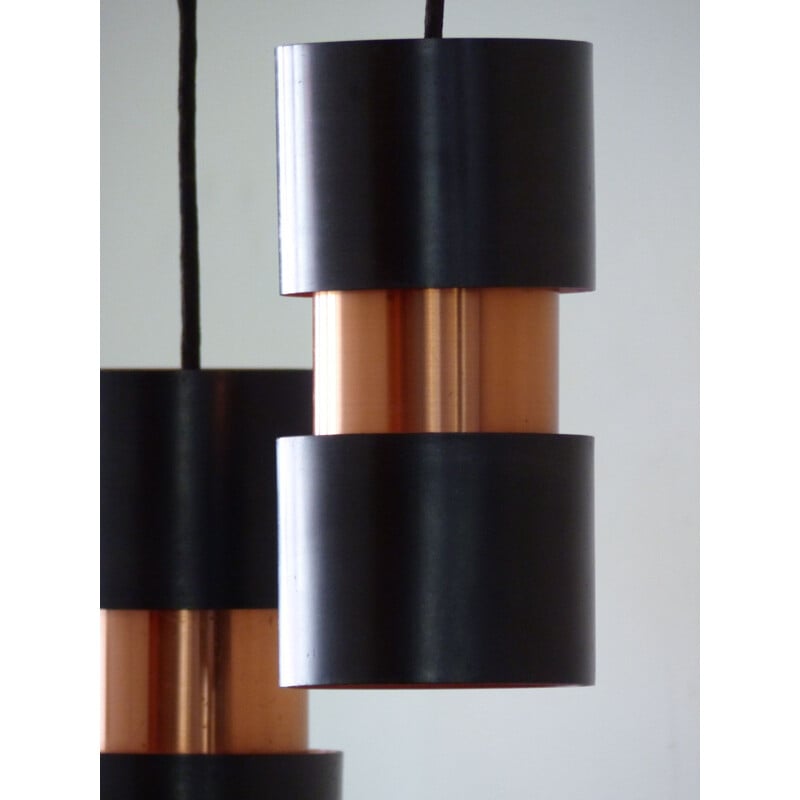 Mid century modern Scandinavian double hanging lamp, Jo HAMMERBORG - 1970s