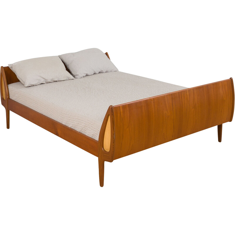 Dänisches Vintage-Bett aus Teakholz von Sigfred Omann für Olholm Mobelfabrik, 1960