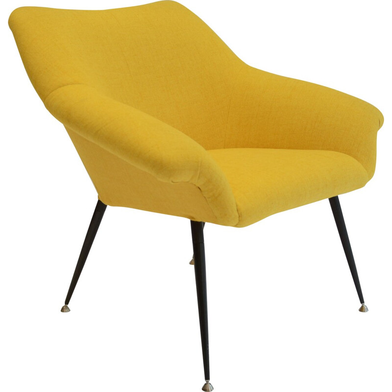 Fully restored armchair in yellow - 1970s