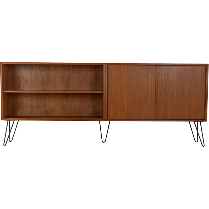 Vintage highboard in teak veneer with two doors for Heinrich Riestenpatt, Germany 1960