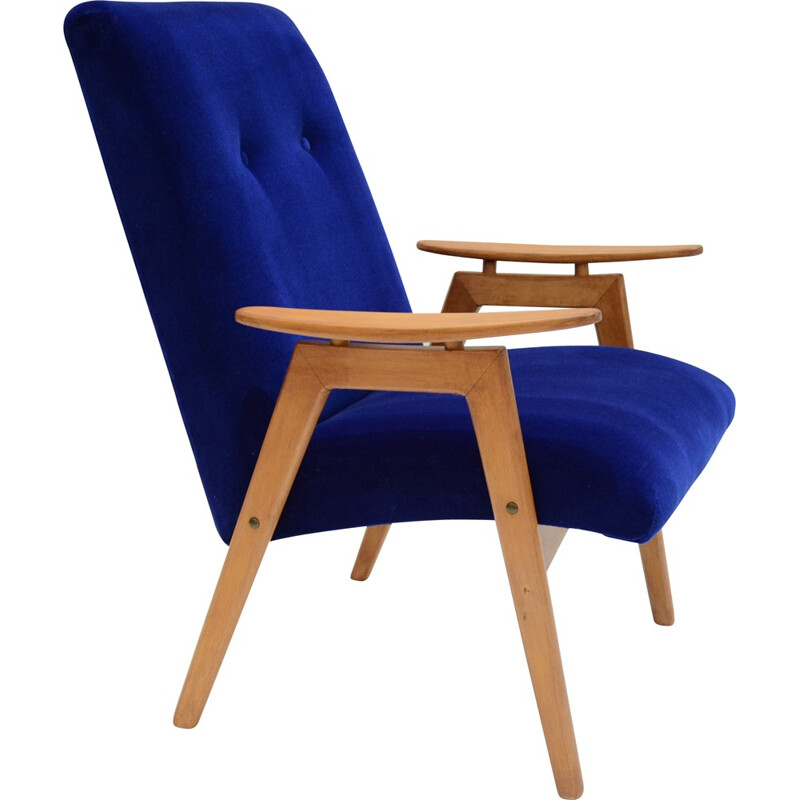 Czech armchairs in blue - 1960s