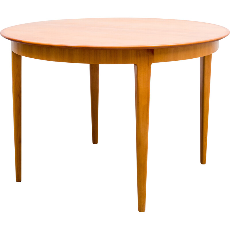 Vintage round dining table in cherrywood by Alma, 1960s