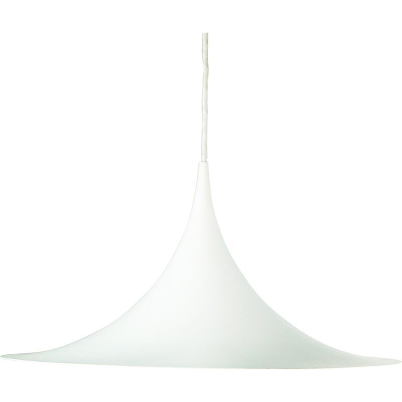 Scandinavian vintage white Semi pendant lamp by Bonderup and Thorup for Fog and Mørup, Denmark 1968