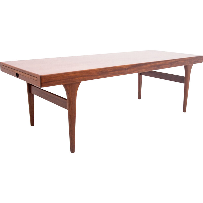 Vintage teak coffee table with pull-out tops by Johannes Andersen for Silkeborg Mobler, Denmark 1960s