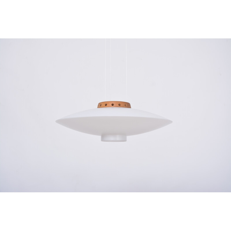 Mid-century white pendant lamp model "Ufo" by Uno and Östen Kristiansson, 1960s