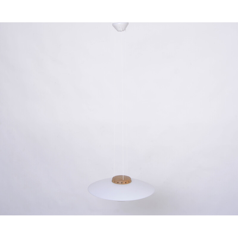 Mid-century white pendant lamp model "Ufo" by Uno and Östen Kristiansson, 1960s