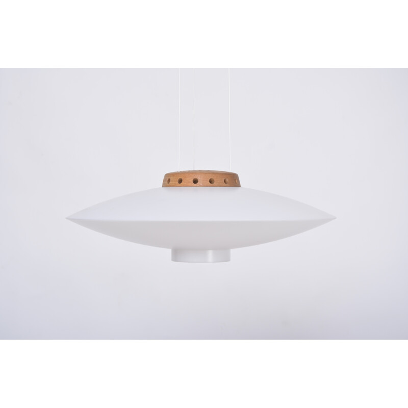 Mid-century white pendant lamp model "Ufo" by Uno and Östen Kristiansson, 1960s