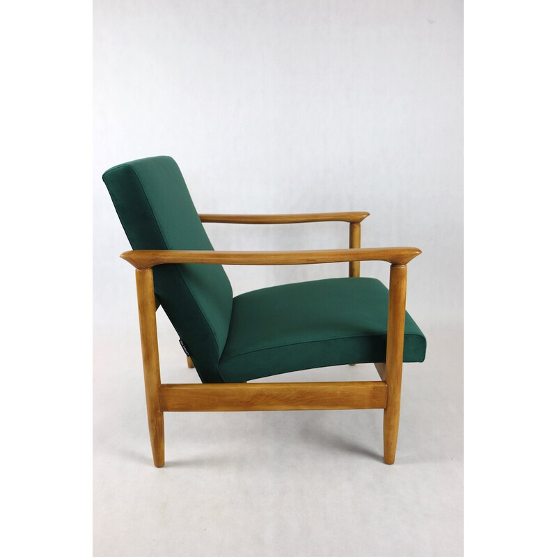 Vintage green velvet Gfm-142 armchair by Edmund Homa, 1970s