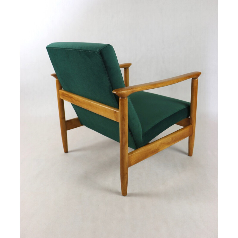 Vintage green velvet Gfm-142 armchair by Edmund Homa, 1970s