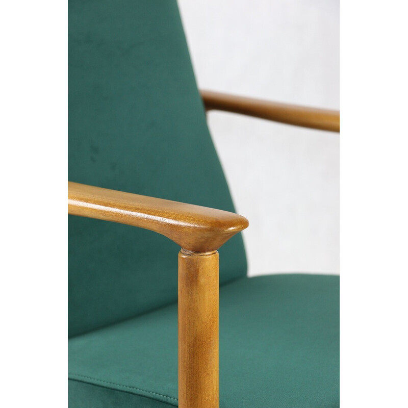 Gfm-142 vintage fauteuil in groen fluweel van Edmund Homa, 1970