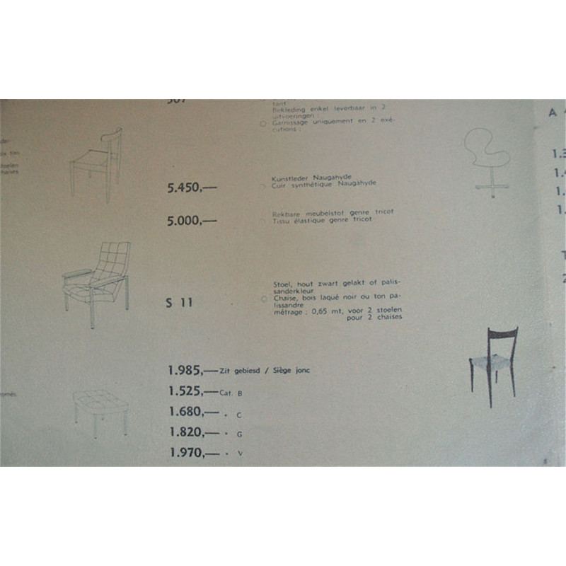 Satz von 7 Vintage-Stühlen aus Palisanderholz S2 von Alfred Hendrickx für Belform, Belgien 1950