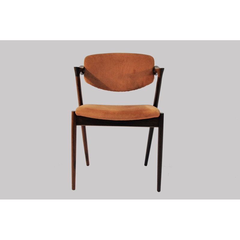 Juego de 6 sillas de comedor vintage de palisandro de Kai Kristiansen para Schous Møbelfabrik, años 60