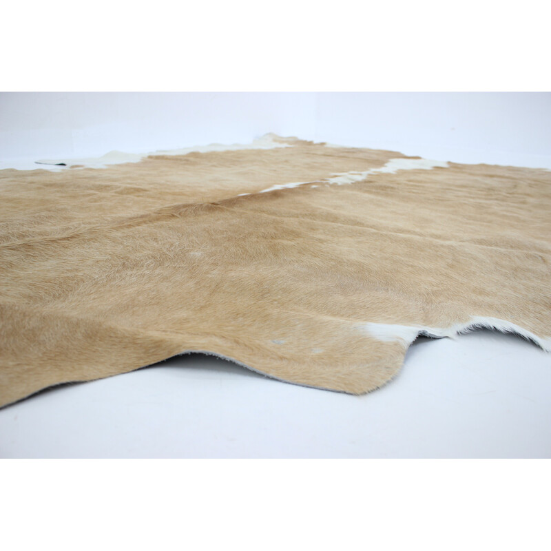 Vintage Brazilian light brown and white cowhide