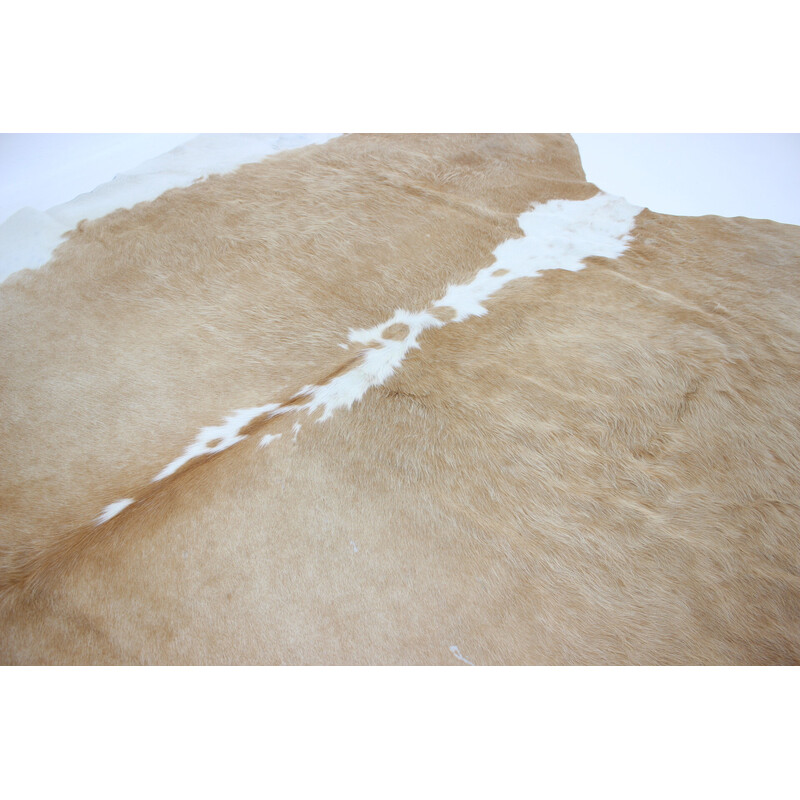 Vintage Brazilian light brown and white cowhide