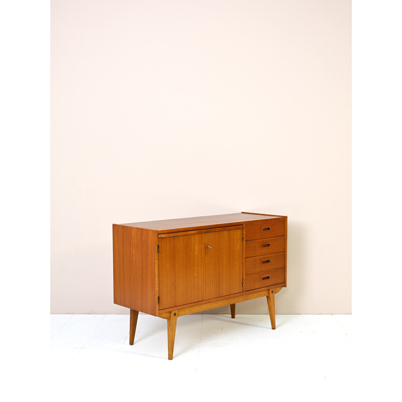 Swedish vintage teak sideboard with pull-out top