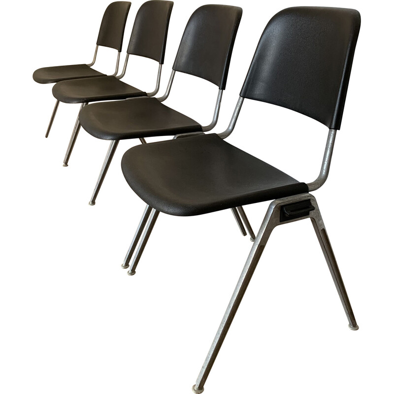 Set of 4 vintage stacking chairs by Don Albinson for Knoll, 1964