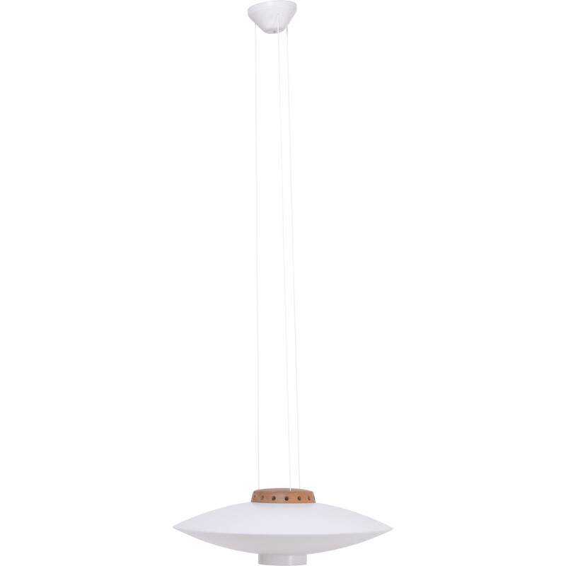 Mid-century white pendant lamp model "Ufo" by Uno and Östen Kristiansson, 1960s