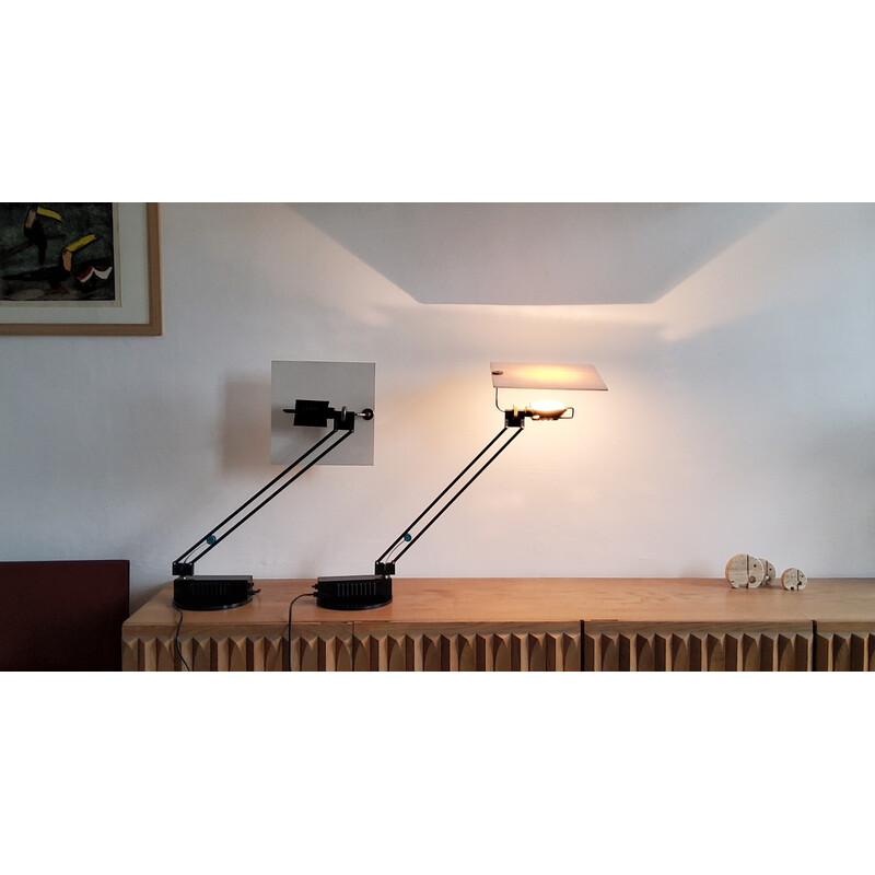 Pair of vintage W.O lamps by Sacha Ketoff for Aluminor, 1980-1990