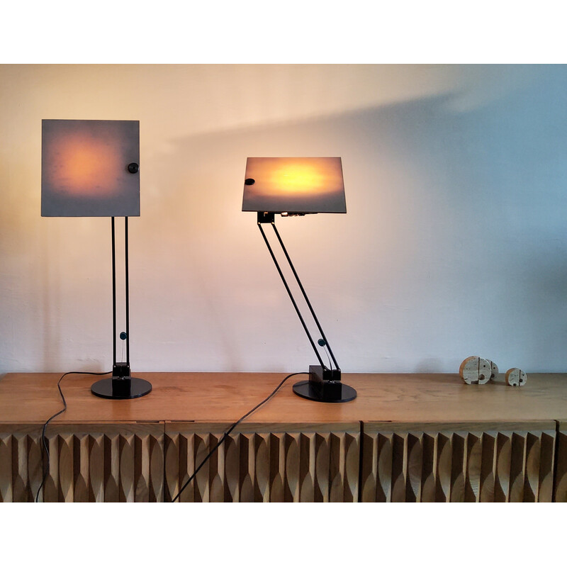 Pair of vintage W.O lamps by Sacha Ketoff for Aluminor, 1980-1990