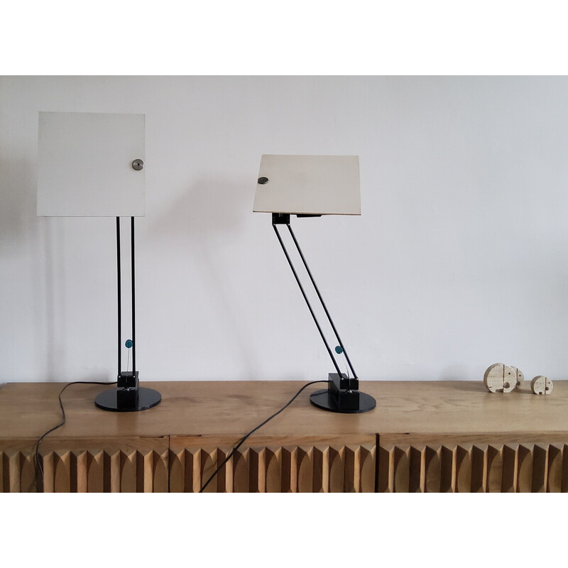 Vintage W.O Lampenpaar von Sacha Ketoff für Aluminor, 1980-1990
