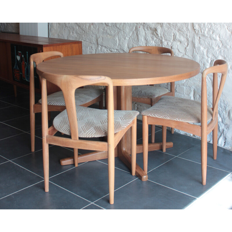 Vintage wooden dining set by Vamo Sonderborg and Johannes Andersen for Mobelfabrik, Denmark 1960s