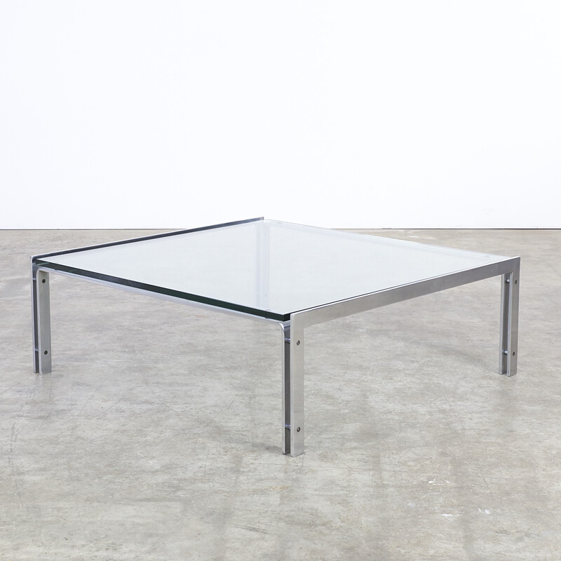 Metaform "M1" glass and chrome coffee table - 1970s